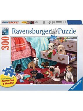 Ravensburger 300 pcs Large Format Puzzle-Mischief Makers Dogs New In ox